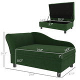 Pet Sofa Bed Couch With Storage, Pet Sofa For Cats And Small Dogs, Green